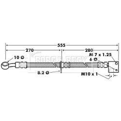 Brake Hose Pipe BORG & BECK BBH7444 OE Ref 01465SAAG01