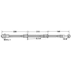 Brake Hose Pipe BORG & BECK BBH7448 OE Ref 01465S2A000 BORG & BECK
