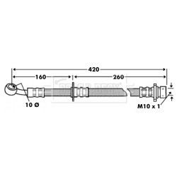 Brake Hose Pipe BORG & BECK BBH7451 OE Ref 01466S2A000 BORG & BECK