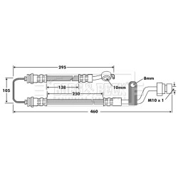 Brake Hose Pipe BORG & BECK BBH7466 OE Ref 587302F000 BORG & BECK