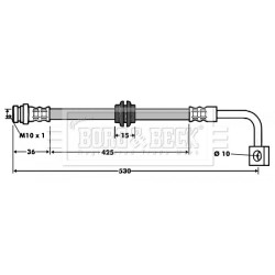 Brake Hose Pipe BORG & BECK BBH7473 OE Ref 0K55243990B