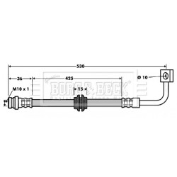 Brake Hose Pipe BORG & BECK BBH7474 OE Ref 0K55243980C