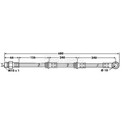 Brake Hose Pipe BORG & BECK BBH7503 OE Ref MR407225