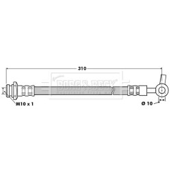 Brake Hose Pipe BORG & BECK BBH7508 OE Ref 46211VB017 BORG & BECK