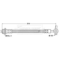 Brake Hose Pipe BORG & BECK BBH7509 OE Ref 46210VB017 BORG & BECK