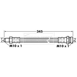 Brake Hose Pipe BORG & BECK BBH7521 OE Ref 4162V001000000