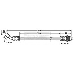 Brake Hose Pipe BORG & BECK BBH7528 OE Ref 9094702F16