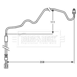 Brake Hose Pipe BORG & BECK BBH7533 OE Ref 1J0 611 763 K