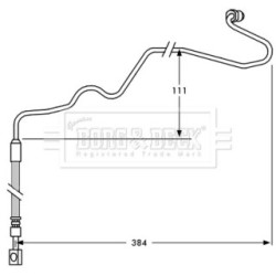 Brake Hose Pipe BORG & BECK BBH7534 OE Ref 1J0 611 764 K