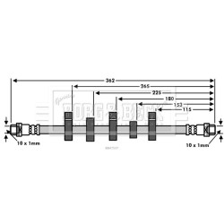 Brake Hose Pipe BORG & BECK BBH7537 OE Ref 7D0 611 702 B