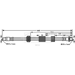 Brake Hose Pipe BORG & BECK BBH7538 OE Ref 3071441-2