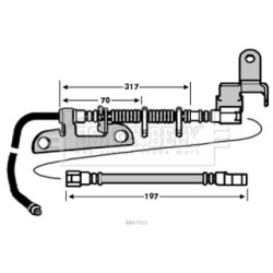 Brake Hose Pipe BORG & BECK BBH7553 OE Ref 4721324-AB