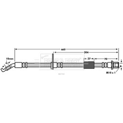 Brake Hose Pipe BORG & BECK BBH7564 OE Ref 90049-22188