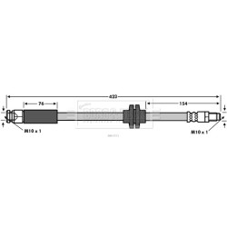 Brake Hose Pipe BORG & BECK BBH7571 OE Ref 51980402
