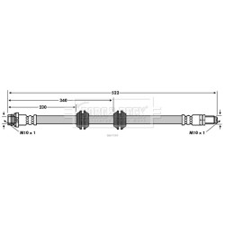 Brake Hose Pipe BORG & BECK BBH7599 OE Ref LR008149