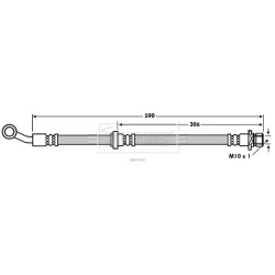 Brake Hose Pipe BORG & BECK BBH7604 OE Ref 01464-SJH-E01 BORG & BECK