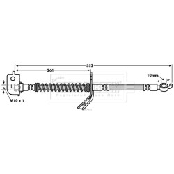 Brake Hose Pipe BORG & BECK BBH7611 OE Ref 58731-1H-000