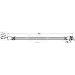 Brake Hose Pipe BORG & BECK BBH7614 OE Ref 58737-1H-500 BORG & BECK