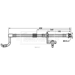 Brake Hose Pipe BORG & BECK BBH7617 OE Ref 89800-67060 BORG & BECK