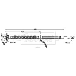 Brake Hose Pipe BORG & BECK BBH7629 OE Ref 58731-1P-000
