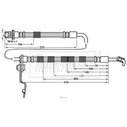 Brake Hose Pipe BORG & BECK BBH7636 OE Ref GS1D-43-990A