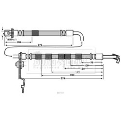 Brake Hose Pipe BORG & BECK BBH7637 OE Ref GS1D-43-980A