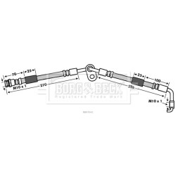 Brake Hose Pipe BORG & BECK BBH7642 OE Ref F151-43-990A BORG & BECK