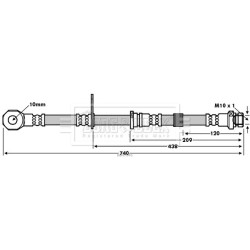 Brake Hose Pipe BORG & BECK BBH7646 OE Ref MN102534