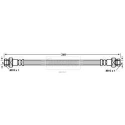 Brake Hose Pipe BORG & BECK BBH7647 OE Ref MN102554