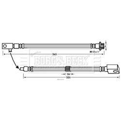 Brake Hose Pipe BORG & BECK BBH7648 OE Ref 46211-CD00A BORG & BECK