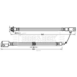 Brake Hose Pipe BORG & BECK BBH7649 OE Ref 46210-CD00A