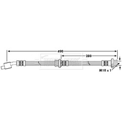 Brake Hose Pipe BORG & BECK BBH7653 OE Ref 46210-5M500