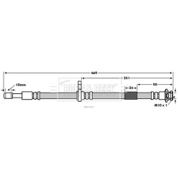 Brake Hose Pipe BORG & BECK BBH7655 OE Ref 51540-M68-K00