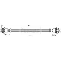 Brake Hose Pipe BORG & BECK BBH7666 OE Ref 46210-JG011