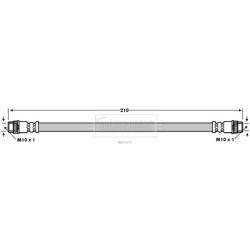 Brake Hose Pipe BORG & BECK BBH7671 OE Ref 82 00 572 102