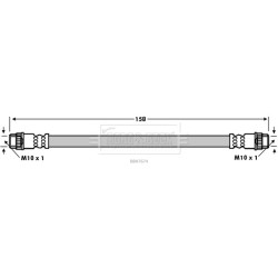 Brake Hose Pipe BORG & BECK BBH7674 OE Ref 462106659R