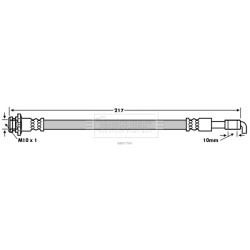 Brake Hose Pipe BORG & BECK BBH7704 OE Ref 46210-1KA0B BORG & BECK