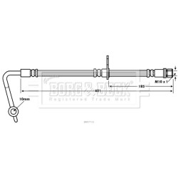 Brake Hose Pipe BORG & BECK BBH7715 OE Ref 90947-T2005 BORG & BECK