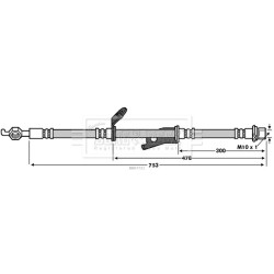Brake Hose Pipe BORG & BECK BBH7721 OE Ref 90947-02F84