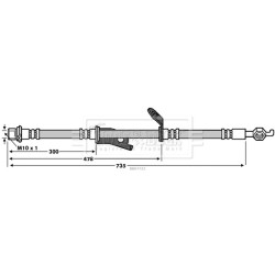Brake Hose Pipe BORG & BECK BBH7722 OE Ref 90947-02F83