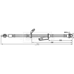 Brake Hose Pipe BORG & BECK BBH7725 OE Ref 90947-02F50