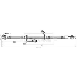 Brake Hose Pipe BORG & BECK BBH7726 OE Ref 90947-02F49