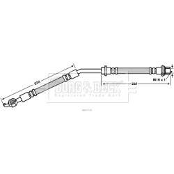 Brake Hose Pipe BORG & BECK BBH7728 OE Ref 90947-02G35