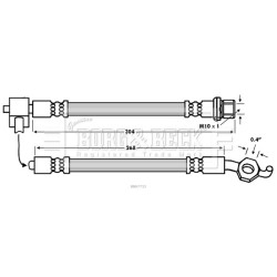 Brake Hose Pipe BORG & BECK BBH7733 OE Ref 90947-02C81 BORG & BECK