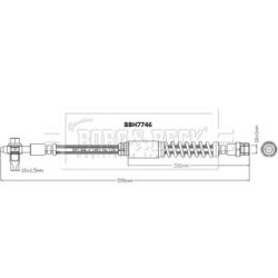Brake Hose Pipe BORG & BECK BBH7746 OE Ref 1K0 611 701 B