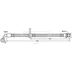Brake Hose Pipe BORG & BECK BBH7755 OE Ref 01466-S9A-000