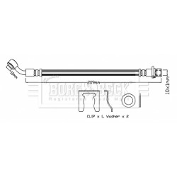 Brake Hose Pipe BORG & BECK BBH7757 OE Ref 01466SAAJ51