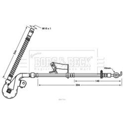 Brake Hose Pipe BORG & BECK BBH7764 OE Ref 4806.J4