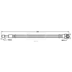 Brake Hose Pipe BORG & BECK BBH7783 OE Ref 58744-3K000