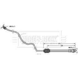 Brake Hose Pipe BORG & BECK BBH7786 OE Ref 1671147